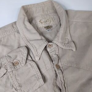 Scully Men's Size XL Beige Peruvian Cotton Long Sleeve‎ Button Up Western Shirt